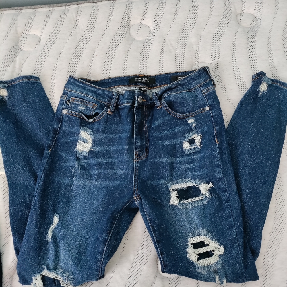 Judy Blue Dark Blue Distressed Jeggings